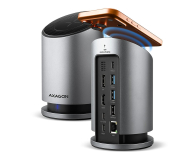 Stacja dokująca do laptopa Axagon HMC-WL9 USB-C 10Gbps Wireless Charging 9in1 hub